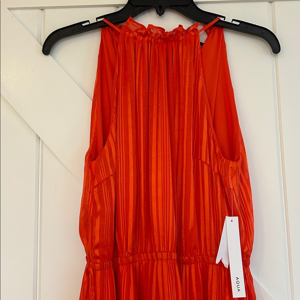 Aqua long orange dress